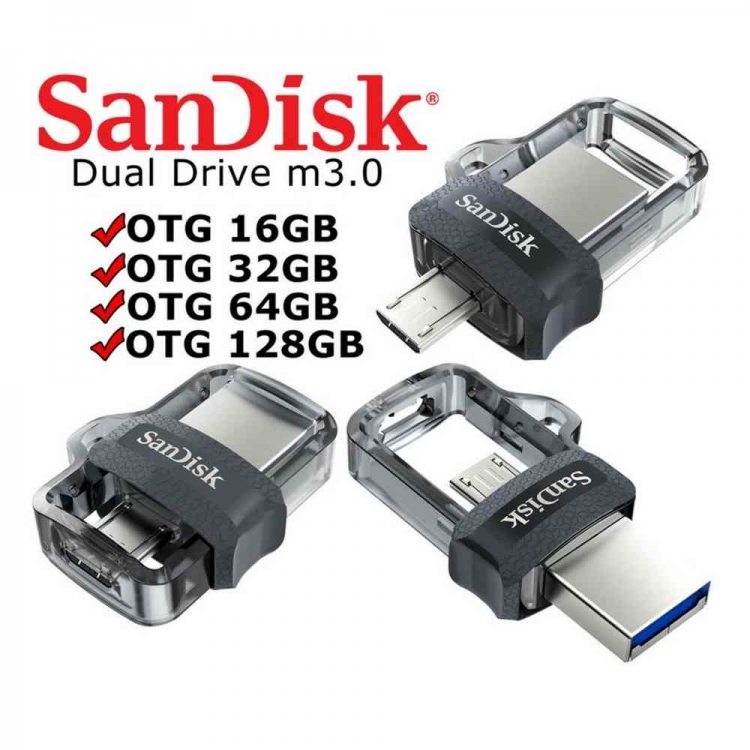 دیدنگار|فلش مموری|فلش مموری 128G سندیسک USB Flash Sandisk M3 OTG 128GB USB 3