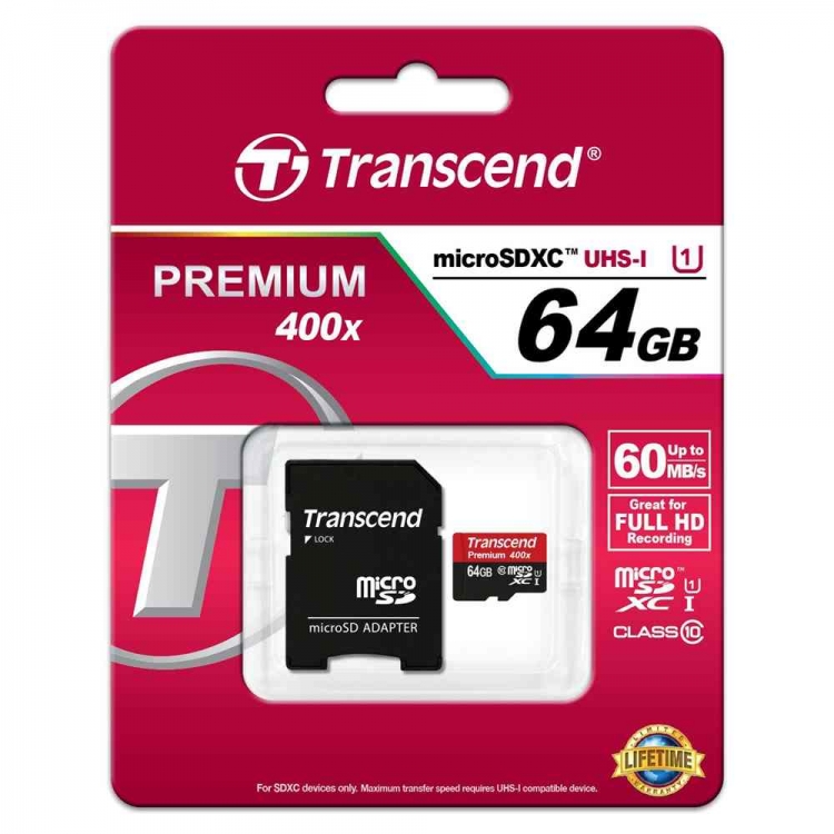 دیدنگار|کارت میکرو اس دی|micro sd card|رم موبایل میکرو اس دی Micro SD Transcend 64GB – 60 MB/s